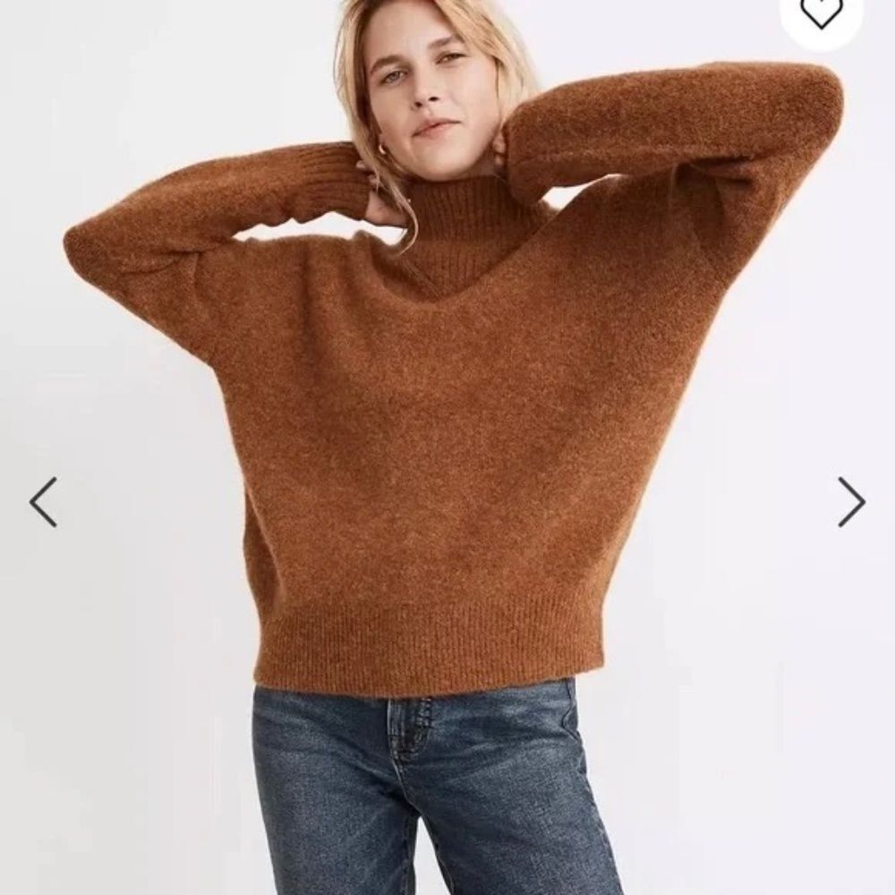 Madewell Dillion Mockneck Pullover Wool Alpaca Sweater - Cumin | Size XS